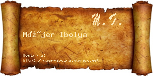 Májer Ibolya névjegykártya