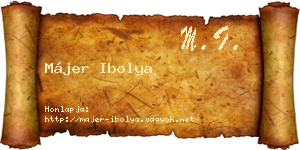 Májer Ibolya névjegykártya